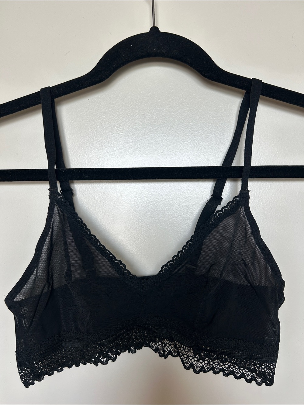 Sheer Lace Bralette - Black